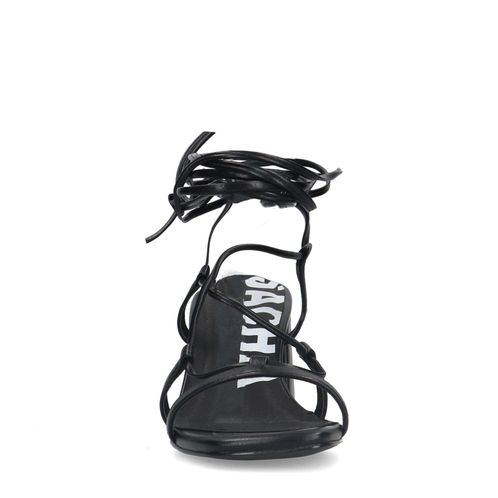 Sandales à talon avec lacets à nouer - noir