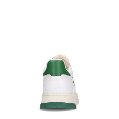 Witte leren sneakers met groene details