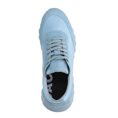 Blaue Veloursleder-Sneaker