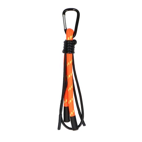 Schwarzer Schlüsselanhänger mit orangefarbenen Details