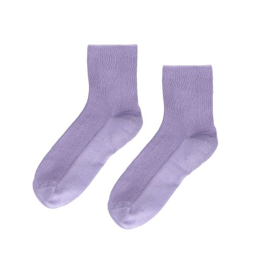 Chaussettes avec motif côtelé - lilas