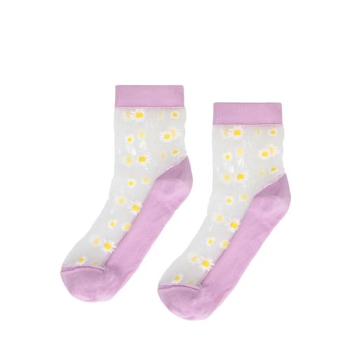 Lilafarbene Mesh-Socken