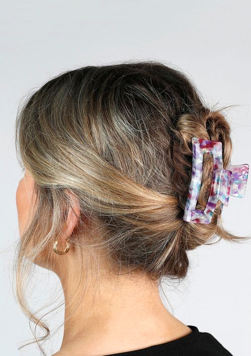 Paarse haarclip met gekleurde details