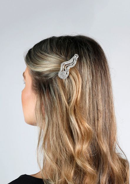 Silberfarbene Strass-Haarspange
