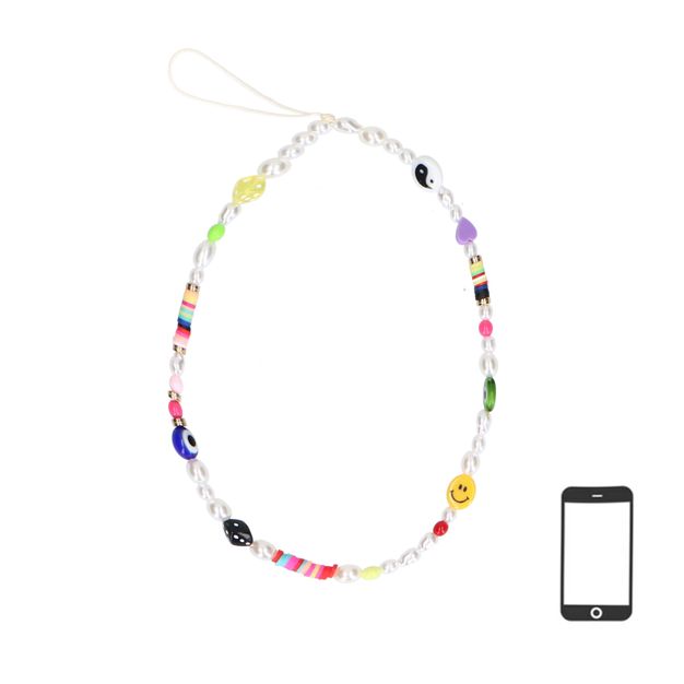 Cordon téléphone avec perles - multicolore