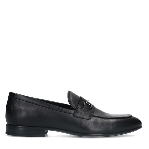 Loafers en cuir avec chaîne - noir