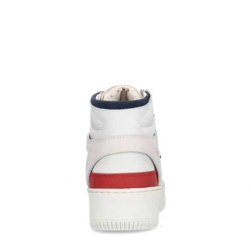 Weiße Nubuk-Sneaker mit hohem Schaft