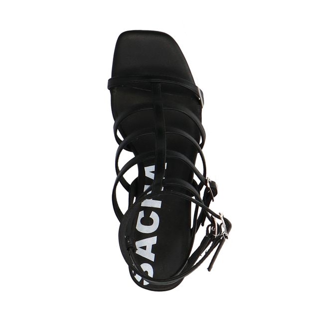 Zwarte sandalen met hak en bandjes