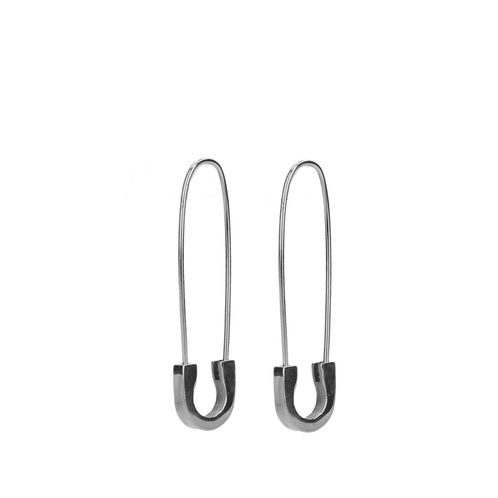 Silberfarbene Büroklammer-Ohrringe