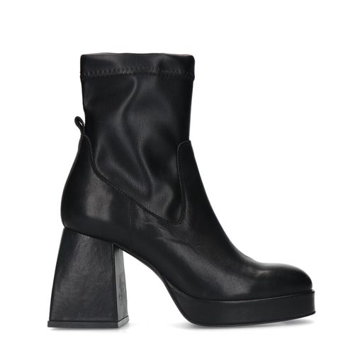 Bottines cuir à talon - noir