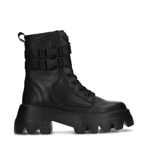 Schwarze Schnürboots aus Leder