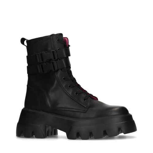 Bottines à lacets en cuir - noir