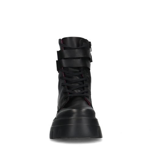 Zwarte leren veterboots