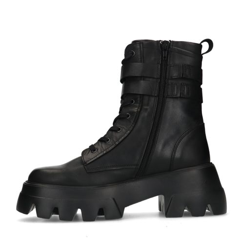 Schwarze Schnürboots aus Leder