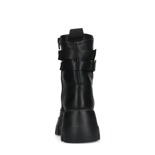 Zwarte leren veterboots