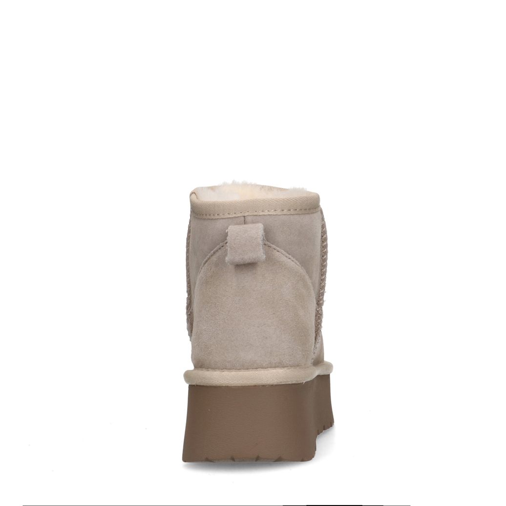 Bottines en daim avec semelle plateforme - beige