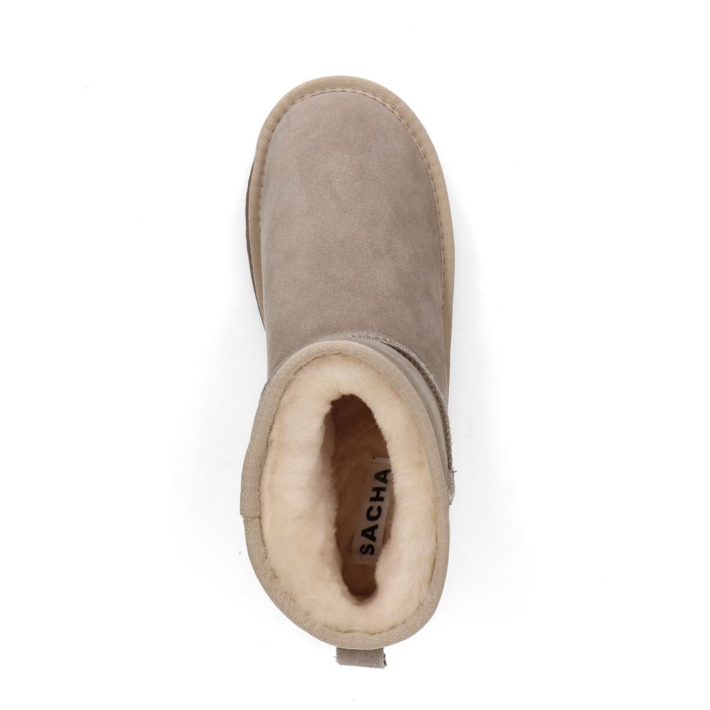 Bottines en daim avec semelle plateforme - beige