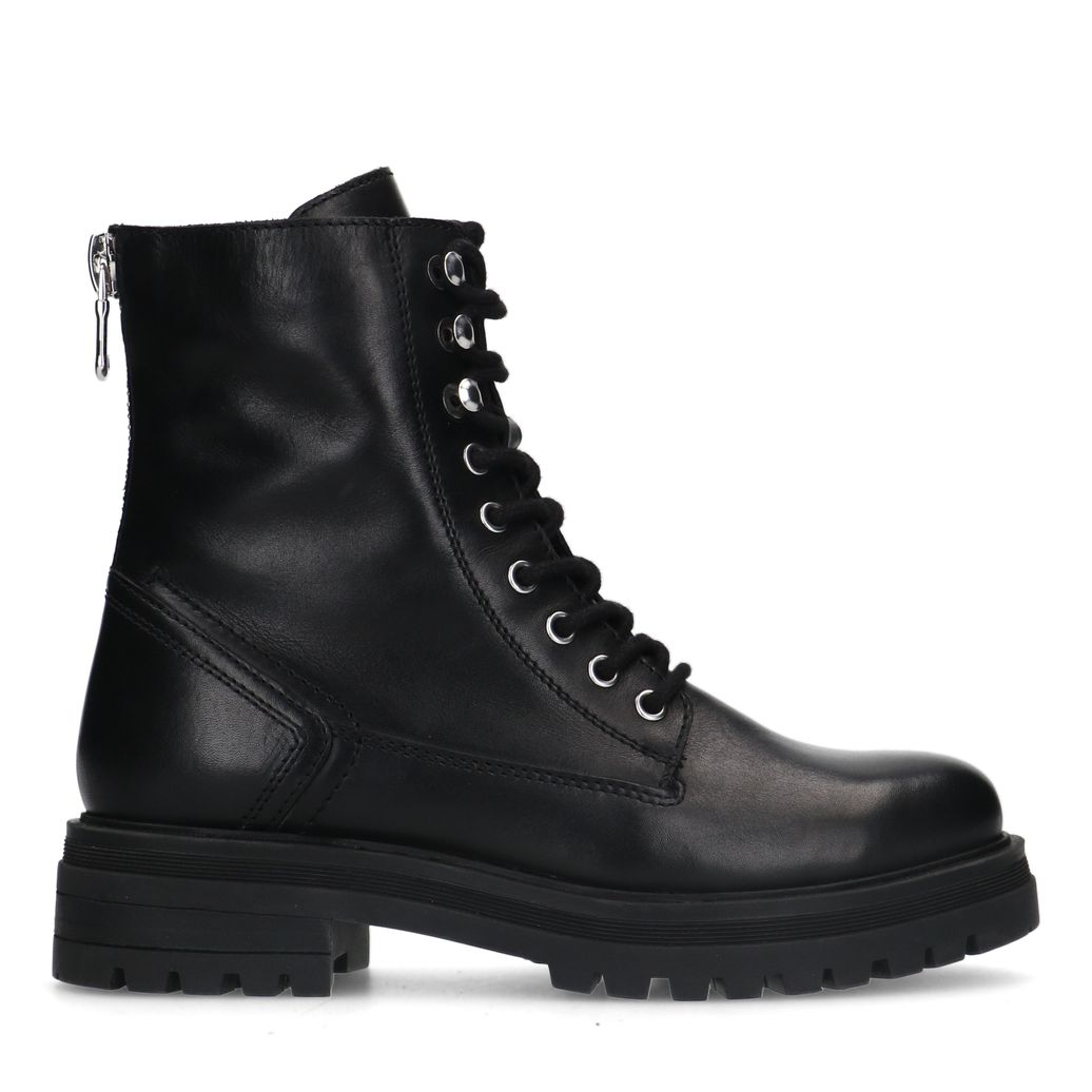 Bottines à lacets en cuir - noir