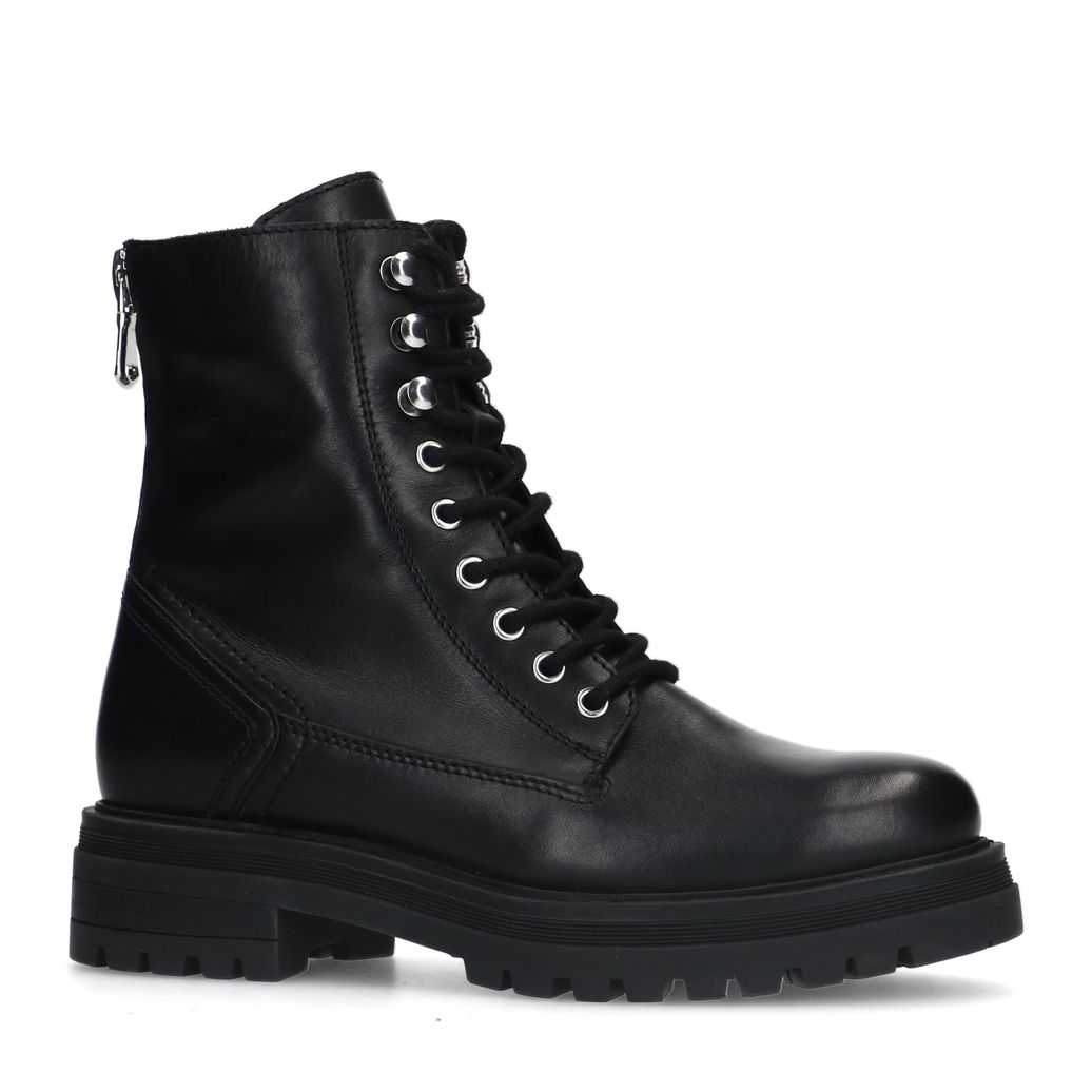 Bottines à lacets en cuir - noir