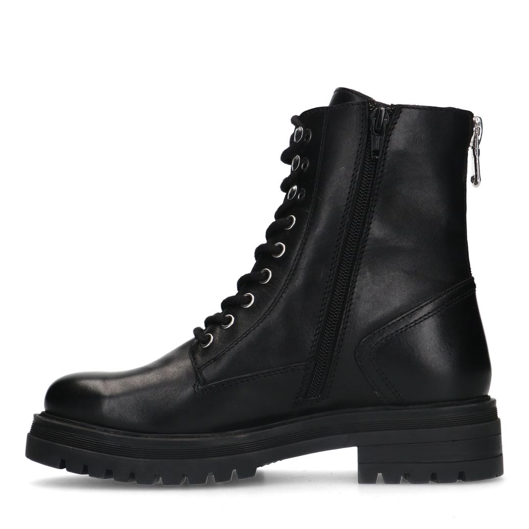 Bottines à lacets en cuir - noir