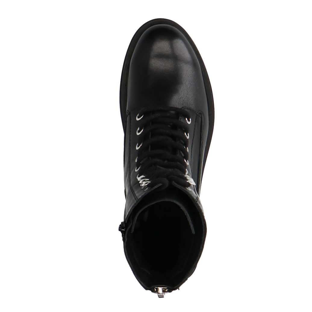 Bottines à lacets en cuir - noir