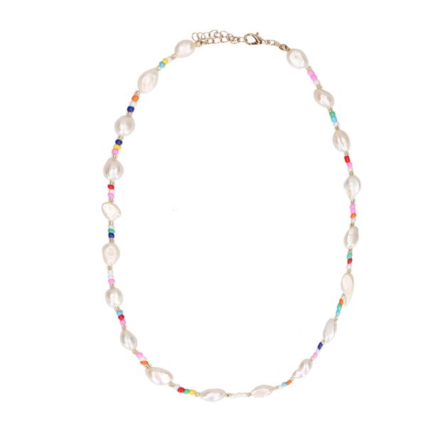 Collier avec perles multicolores