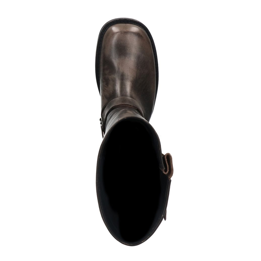 Bottines motardes à boucles - gris délavé