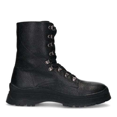 Schwarze Schnürboots aus Leder