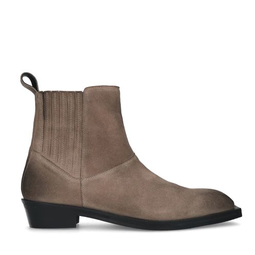 Beige suède enkelboots