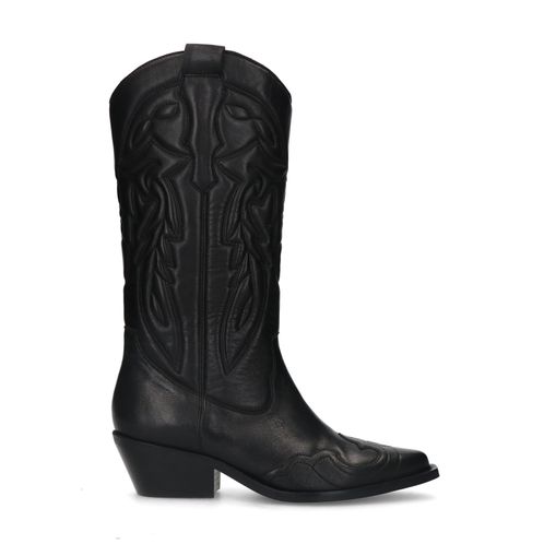 Schwarze Cowboystiefel aus Leder