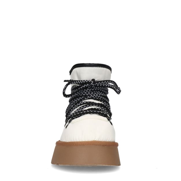 Offwhite puffer veterboots met plateau zool