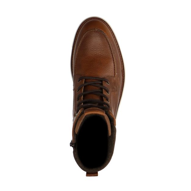 Boots à lacets hautes en cuir - marron