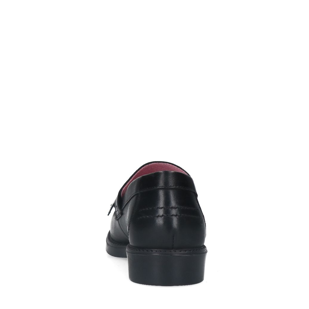 Zwarte leren loafers met franjes