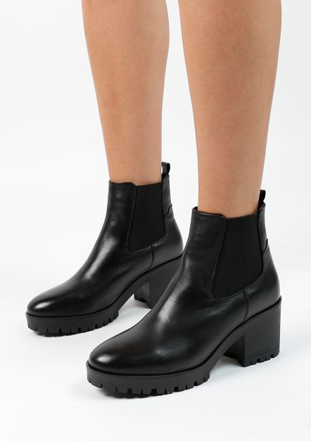 Chelsea boots à talon - noir