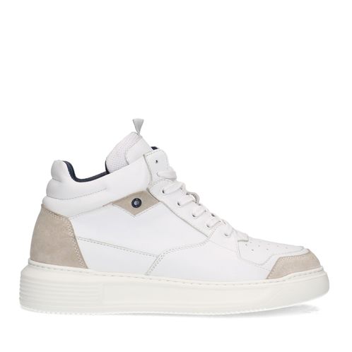 Witte leren hoge sneakers