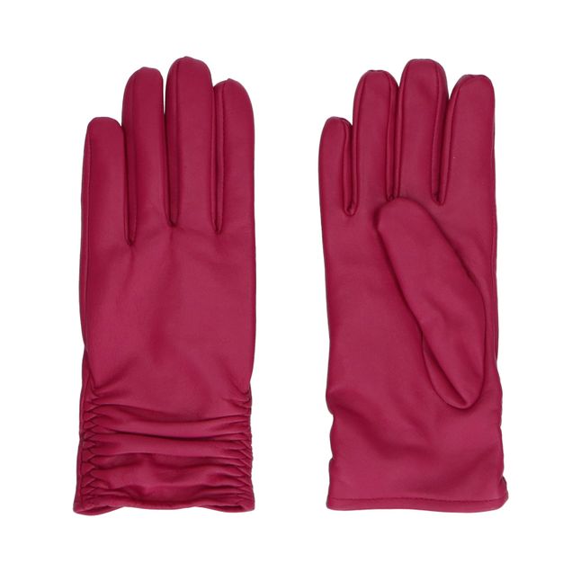 Roze leren handschoenen