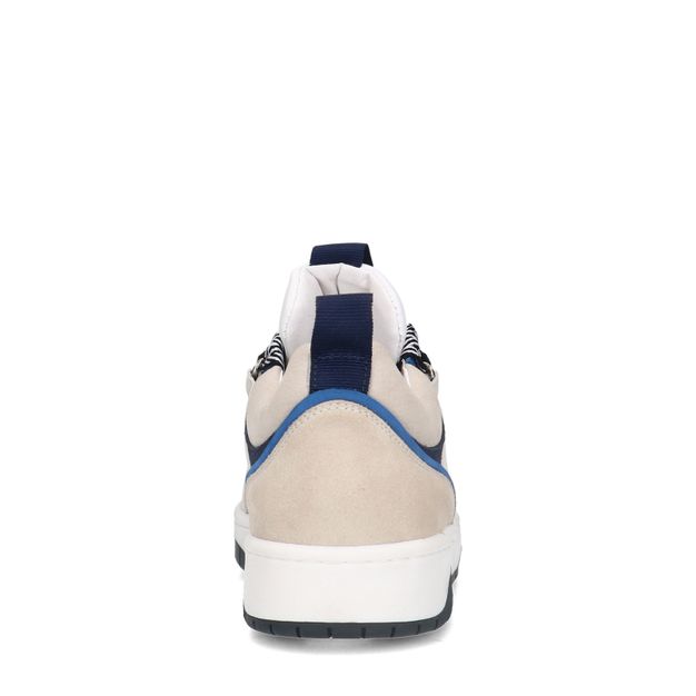 Blaue Veloursleder-Sneaker mit chunky Schnürung