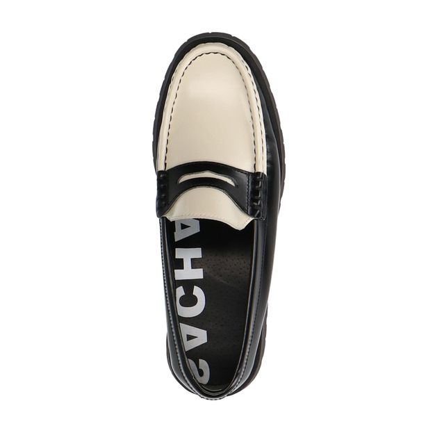 Loafers à plateforme en cuir avec détails - noir