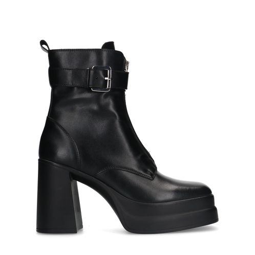 Bottines avec plateau et talon cubain - noir