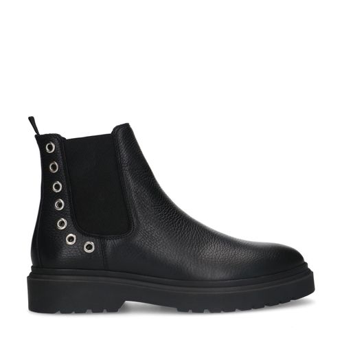 Chelsea boots en cuir avec détails - noir