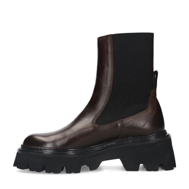 Braune Chelsea Boots mit Plateausohle
