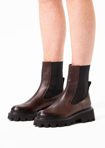 Bruine platform chelsea boots