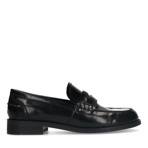 Schwarze Penny Loafer aus Leder