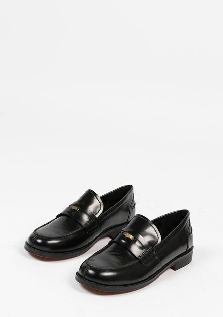 Penny loafers en cuir - noir