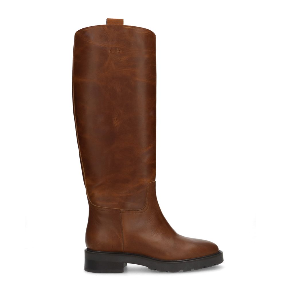 Bottes hautes en cuir - marron
