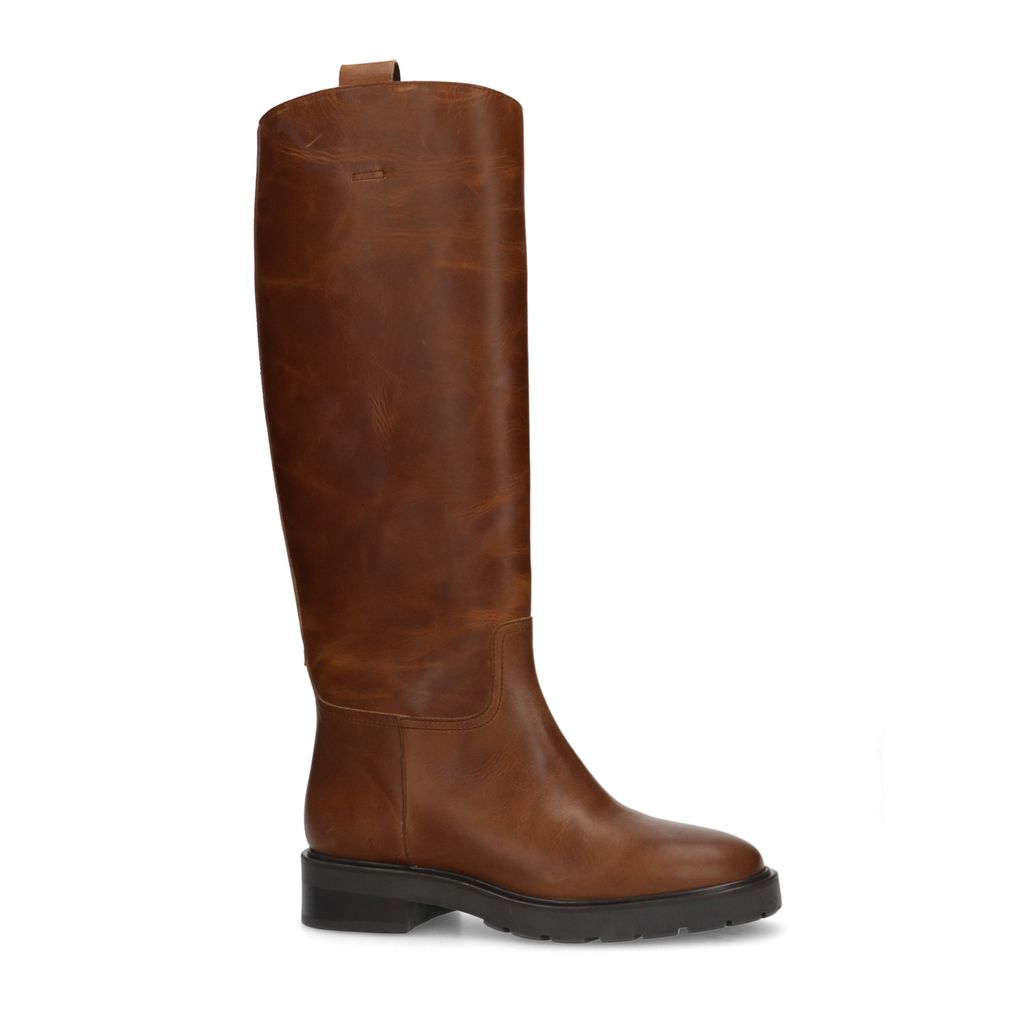 Bottes hautes en cuir - marron
