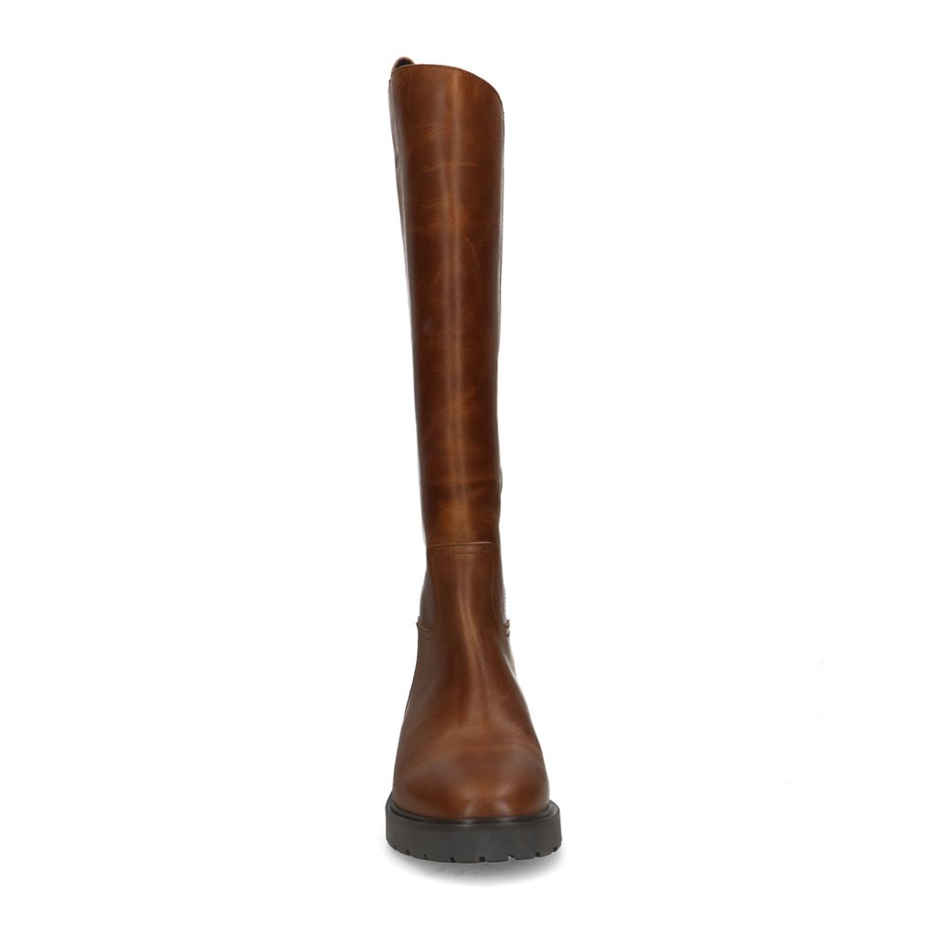 Bottes hautes en cuir - marron