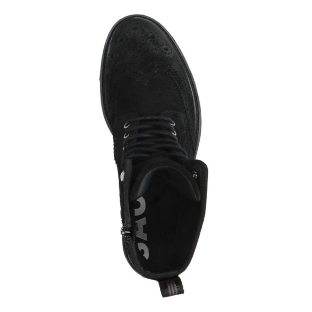 Boots à lacets en daim - noir