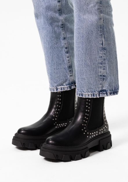 Chelsea boots avec clous - noir