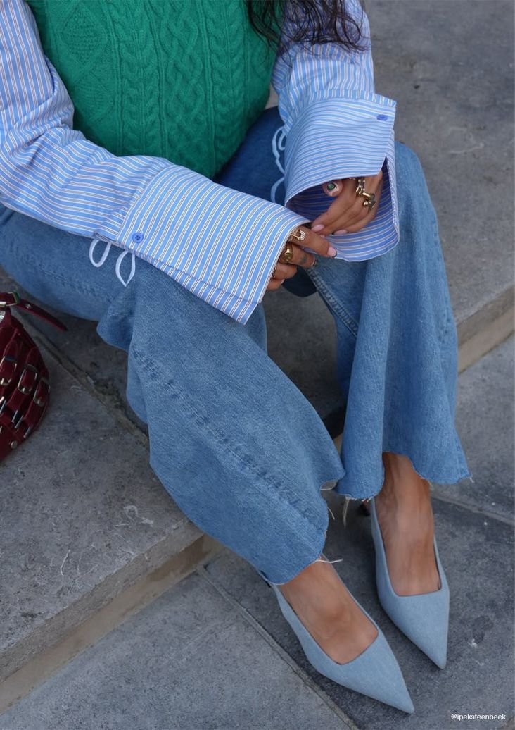Escarpins slingback denim